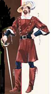 1700 cavalier men historical roleplaying costume clothing