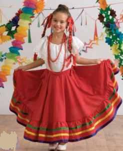 child girl folklorico dancer traditional historical roleplaying costume clothing