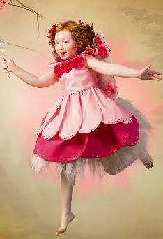 little miss rosebud child roleplaying costume