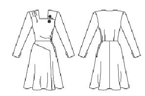 misses womens juniors 1946 day dress historical roleplaying costume front and back