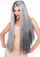 wig grey witch long roleplaying fantasy halloween costume